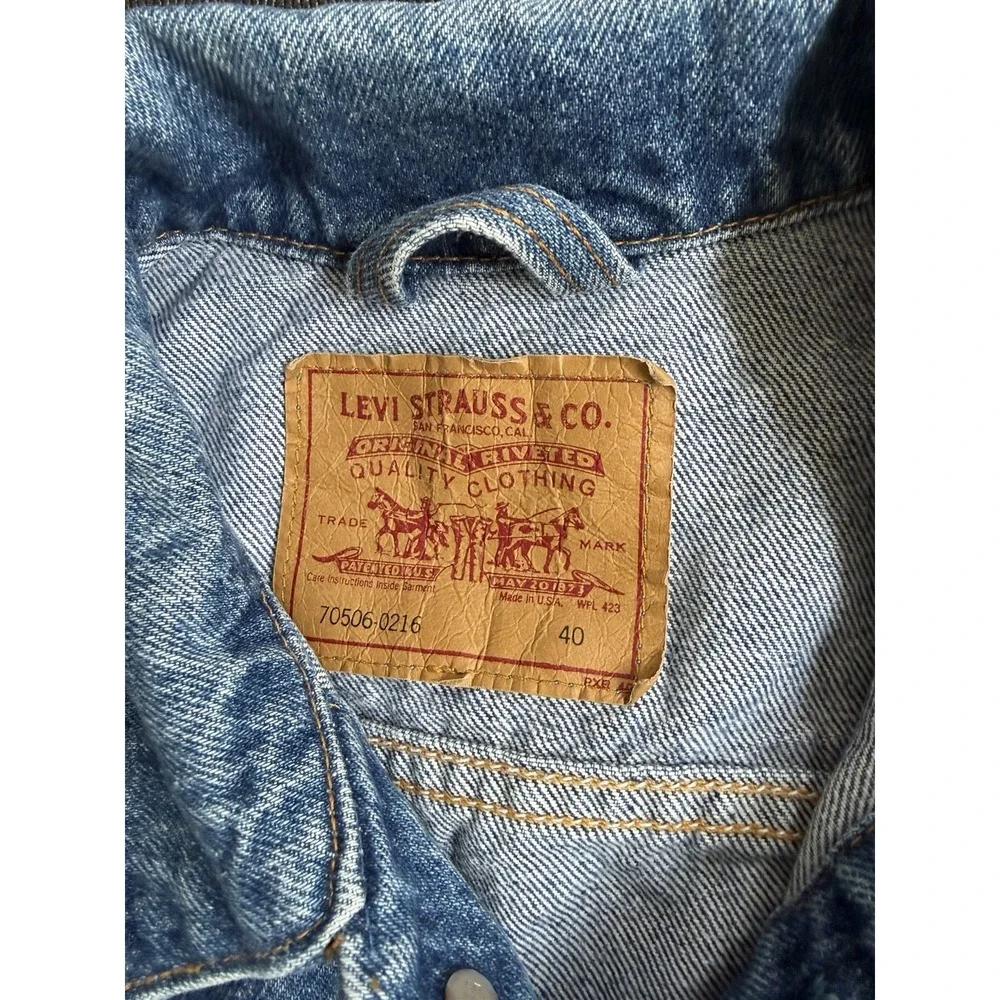 Levi's 70506 0216 Denim Trucker Jacket Made In USA Size 40